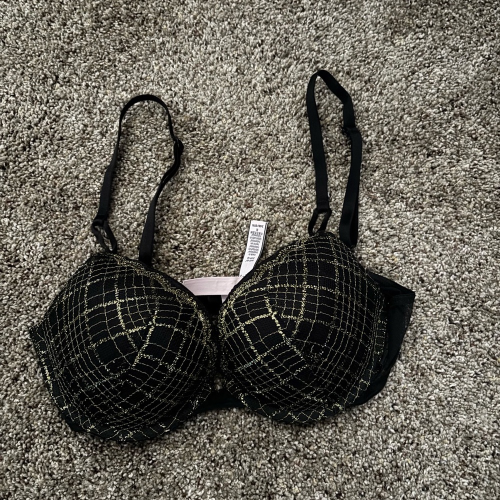 Elegant Black and Gold Women's Bra